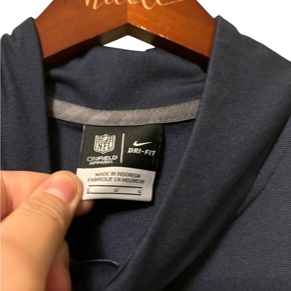 Nike Seattle Seahawks 1/4 Zip Dri-FIT Pullover Navy- Size Large - Picture 4 of 5